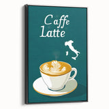 Black and white framed canvas featuring a vintage poster art of a landscape, ideal for bedroom wall decor.