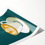 Extra large rolled print featuring line art flowers in black on a white background, ideal for large living room wall art.