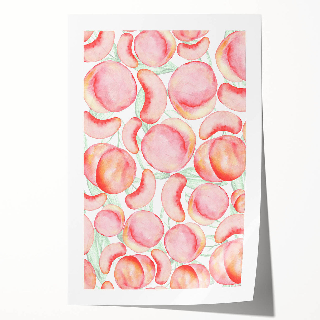 Rolled canvas print featuring an assortment of vibrant colored fruits, ideal for art wall dining room decor.