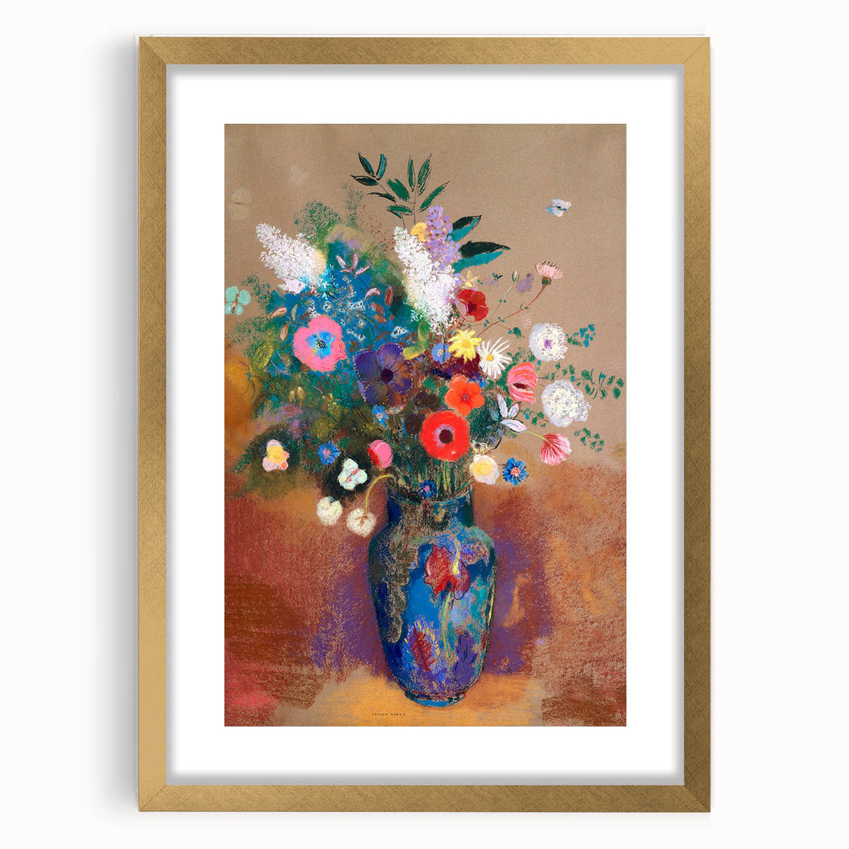Vibrant Floral Bouquet - Modern Wall Art of Colorful Flower Arrangement