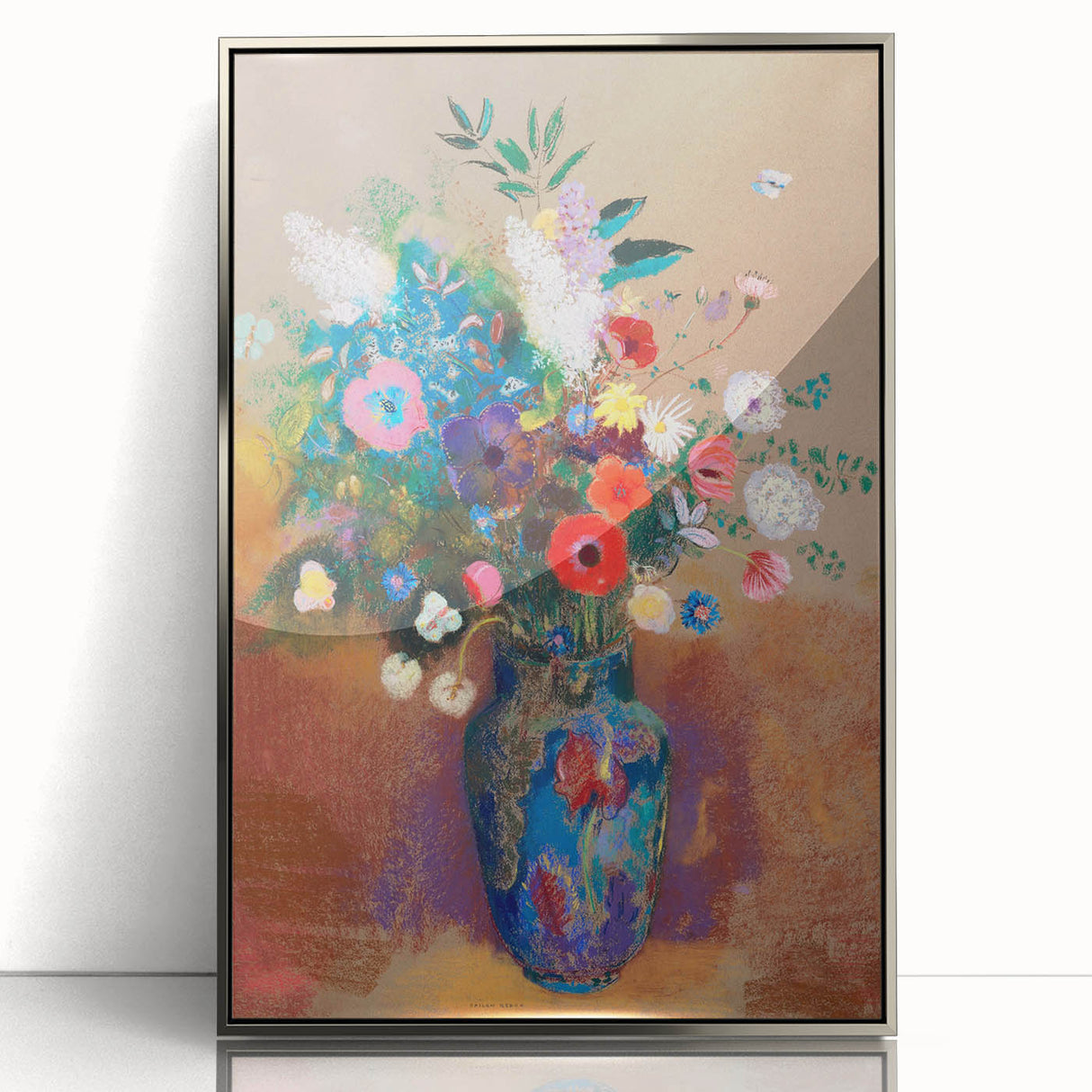Vibrant Floral Bouquet - Modern Wall Art of Colorful Flower Arrangement