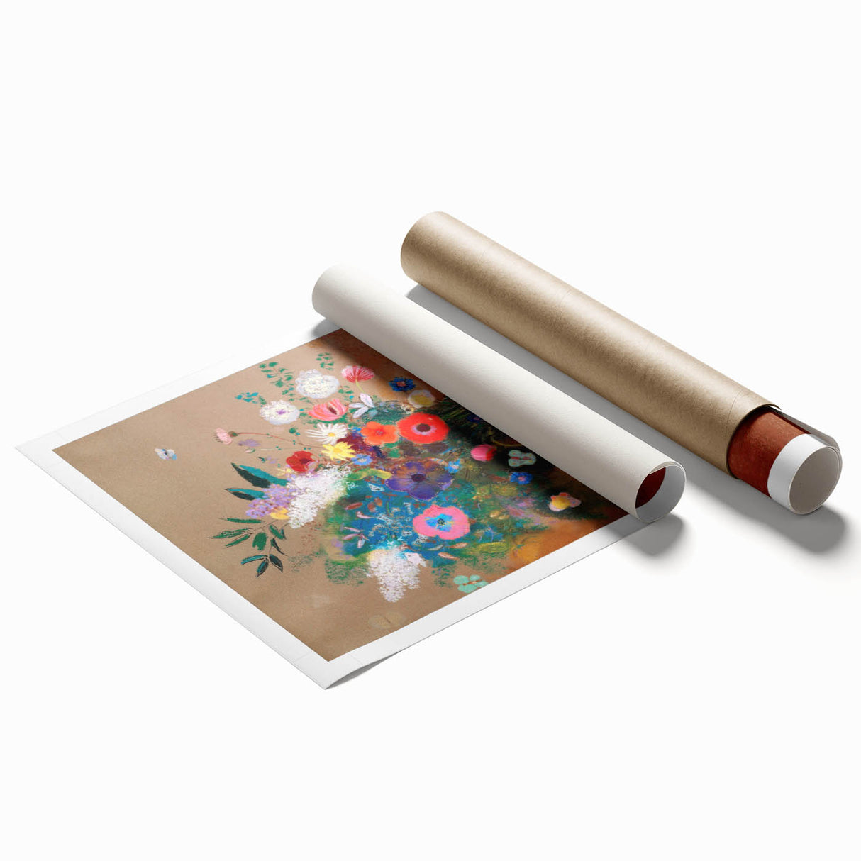 Vibrant Floral Bouquet - Modern Wall Art of Colorful Flower Arrangement
