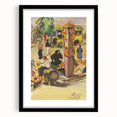 Realism Art Print of Bustling Market Scene - Vibrant Street Life