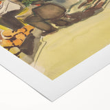 Realism Art Print of Bustling Market Scene - Vibrant Street Life