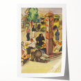 Realism Art Print of Bustling Market Scene - Vibrant Street Life