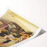 Realism Art Print of Bustling Market Scene - Vibrant Street Life