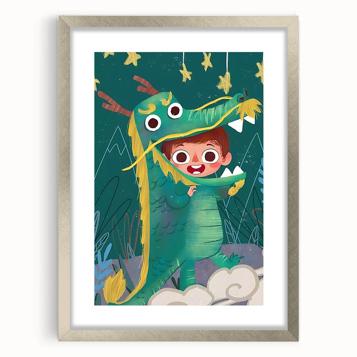 Whimsical Boys Room Wall Art – Child in Dragon Costume