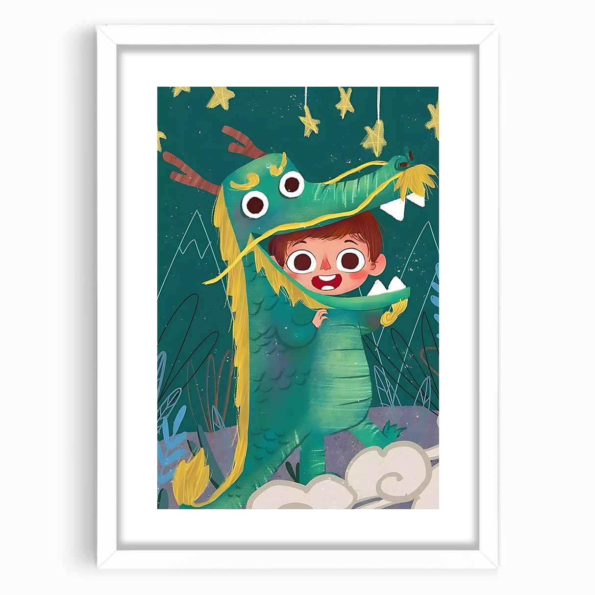 Whimsical Boys Room Wall Art – Child in Dragon Costume