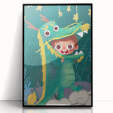 Whimsical Boys Room Wall Art – Child in Dragon Costume