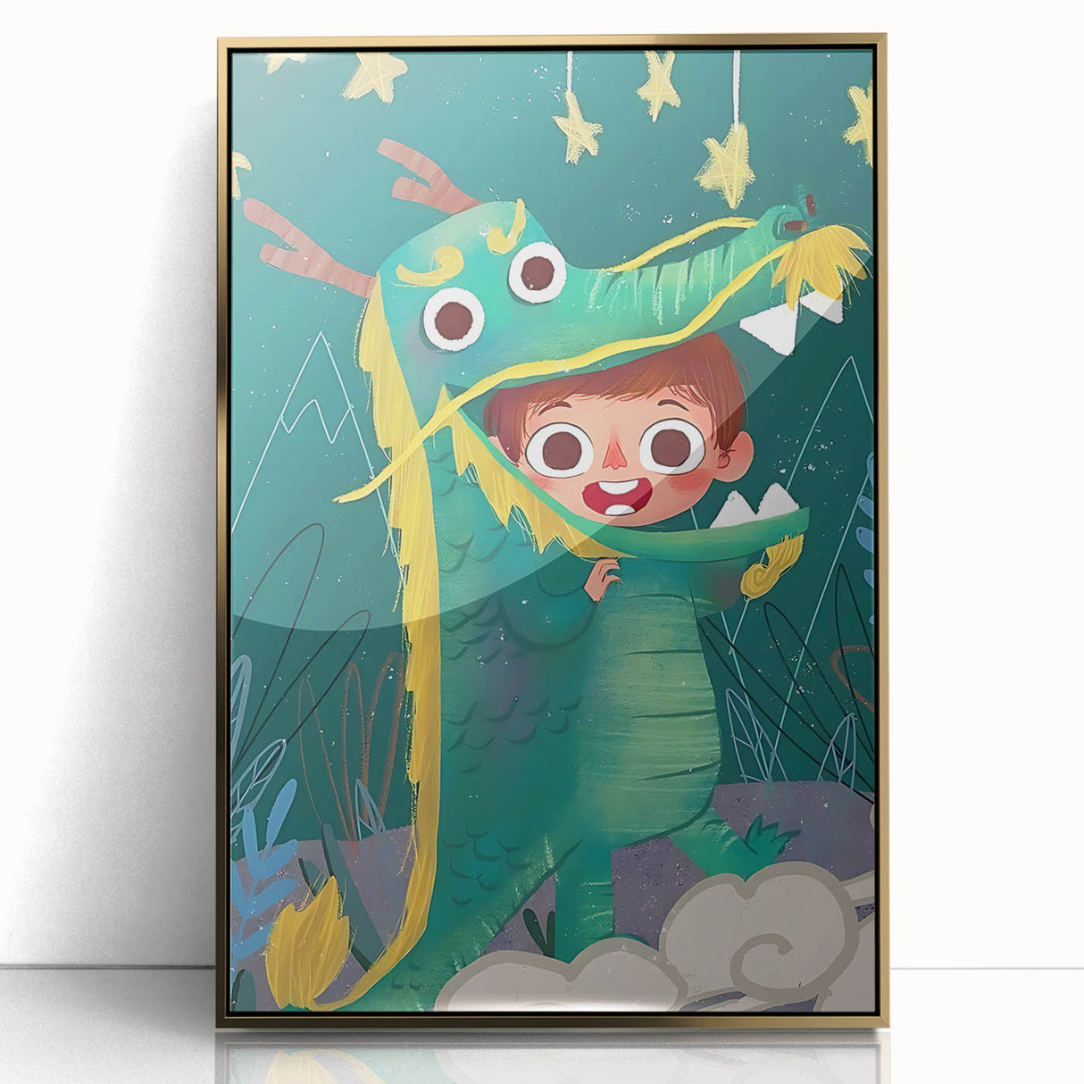 Whimsical Boys Room Wall Art – Child in Dragon Costume