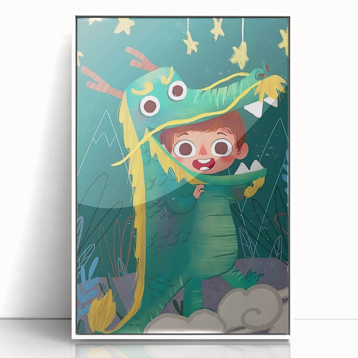 Whimsical Boys Room Wall Art – Child in Dragon Costume