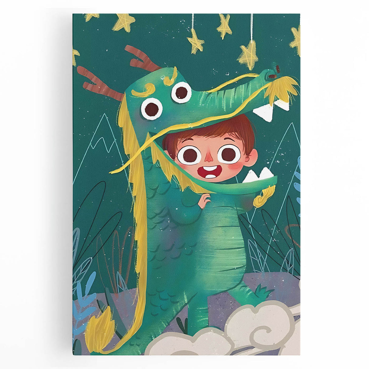 Whimsical Boys Room Wall Art – Child in Dragon Costume