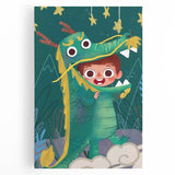 Whimsical Boys Room Wall Art – Child in Dragon Costume