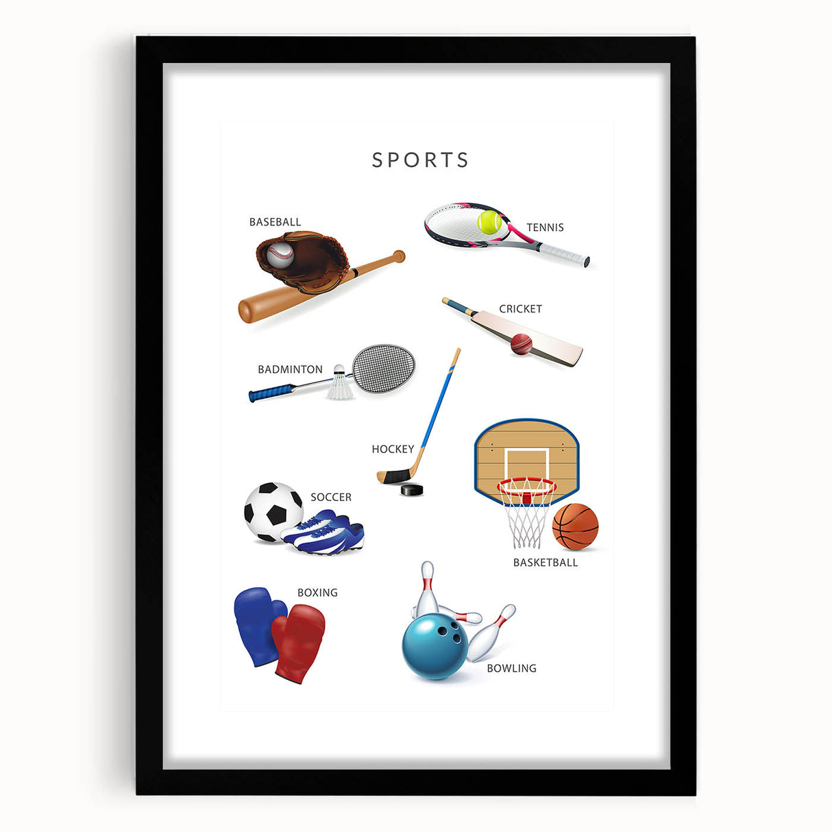 Sports Educational Wall Art - Kids' Learning Poster