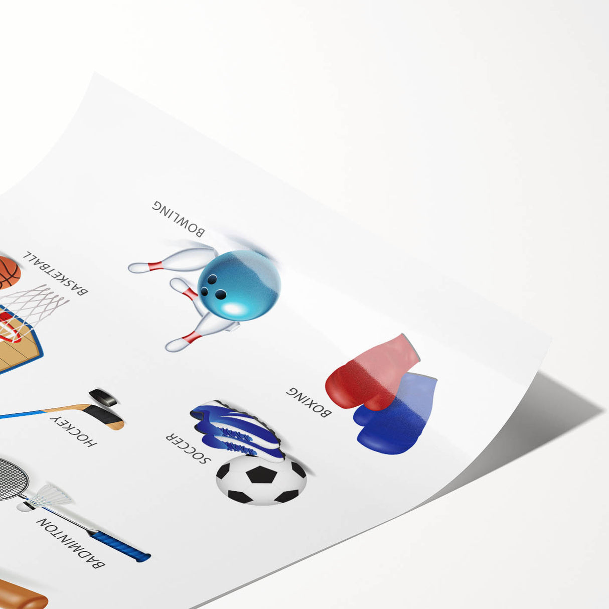 Sports Educational Wall Art - Kids' Learning Poster