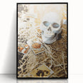 Large abstract wall art featuring warm autumnal hues on a framed acrylic print, suitable for modern living room decor.