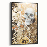 Black and white vintage poster art of a landscape painting on framed canvas, ideal for bedroom decor.