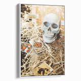 Vintage poster art featuring a colorful autumnal scene on extra large framed canvas, ideal for living room decor.