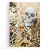 Large black and white abstract canvas depicting swirling patterns, ideal for kitchen wall art.