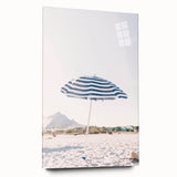 Large abstract wall art in mid-century modernist style with vibrant summer hues on acrylic glass.