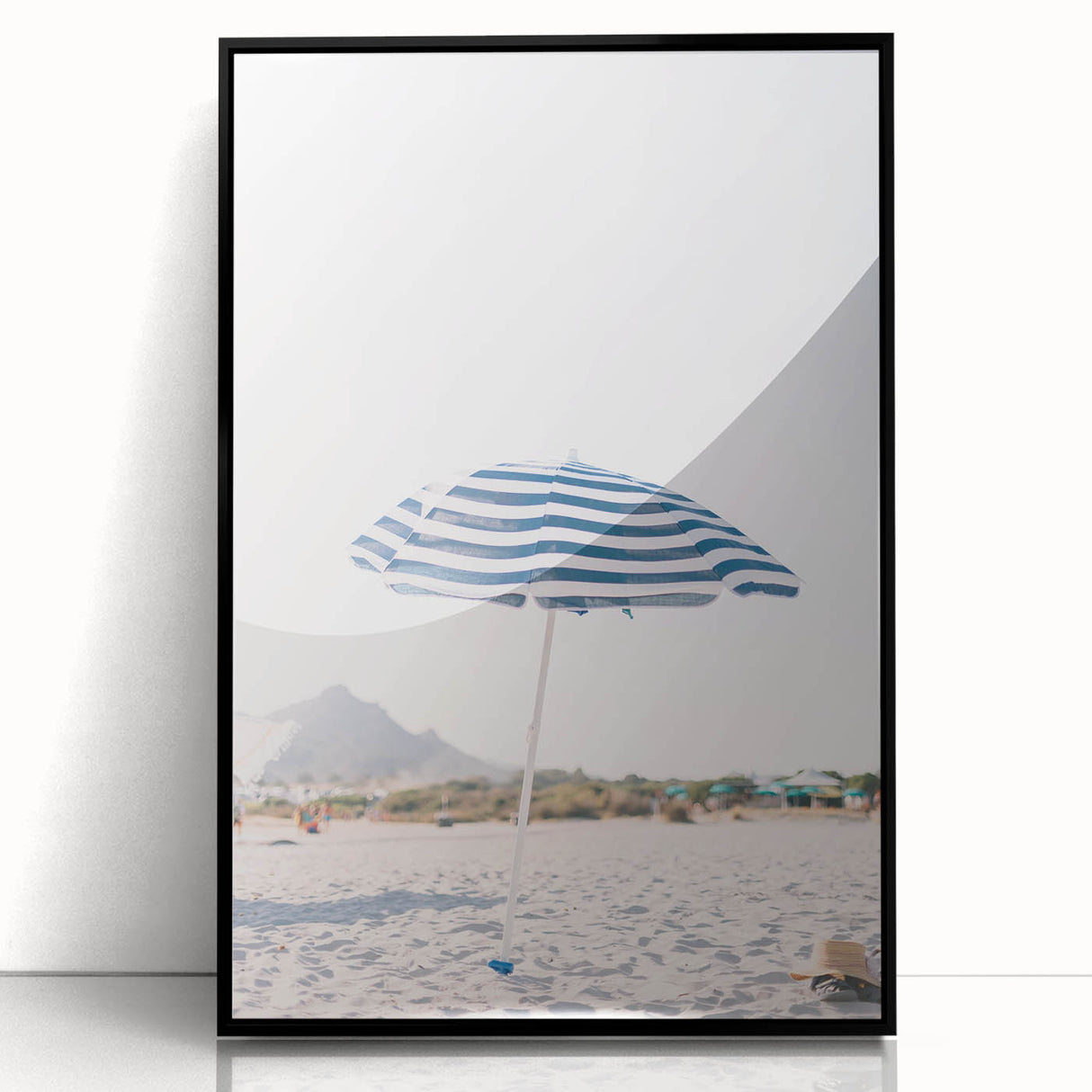 Large abstract wall art depicting summer season in mid-century modernist style.