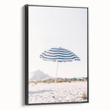 Black and white vintage poster art on framed canvas depicting a summer landscape, ideal for bedroom wall decor.