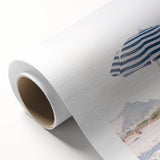 Art Deco style poster featuring a vibrant summer scene on rolled canvas, ideal for nursery wall art.