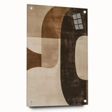 Earthy Abstract Wall Art – Modern Curved Shapes for Dining