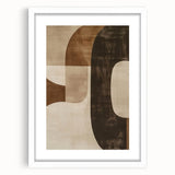 Earthy Abstract Wall Art – Modern Curved Shapes for Dining