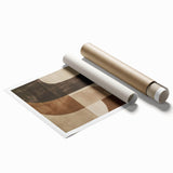 Earthy Abstract Wall Art – Modern Curved Shapes for Dining