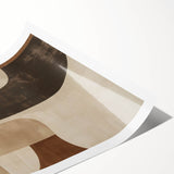 Earthy Abstract Wall Art – Modern Curved Shapes for Dining