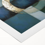 Abstract Geometric Rings - Gold & Teal Living Room Wall Art