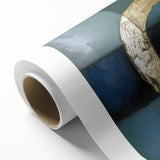 Abstract Geometric Rings - Gold & Teal Living Room Wall Art