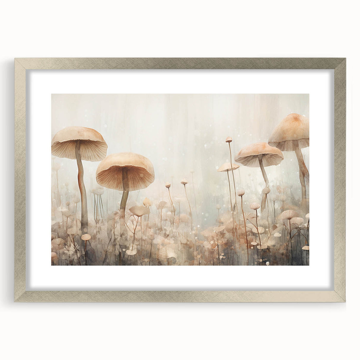 Abstract floral wall art framed in silver with a mat, showcasing vibrant colors and intricate designs, perfect for modern home decor and artistic expression.