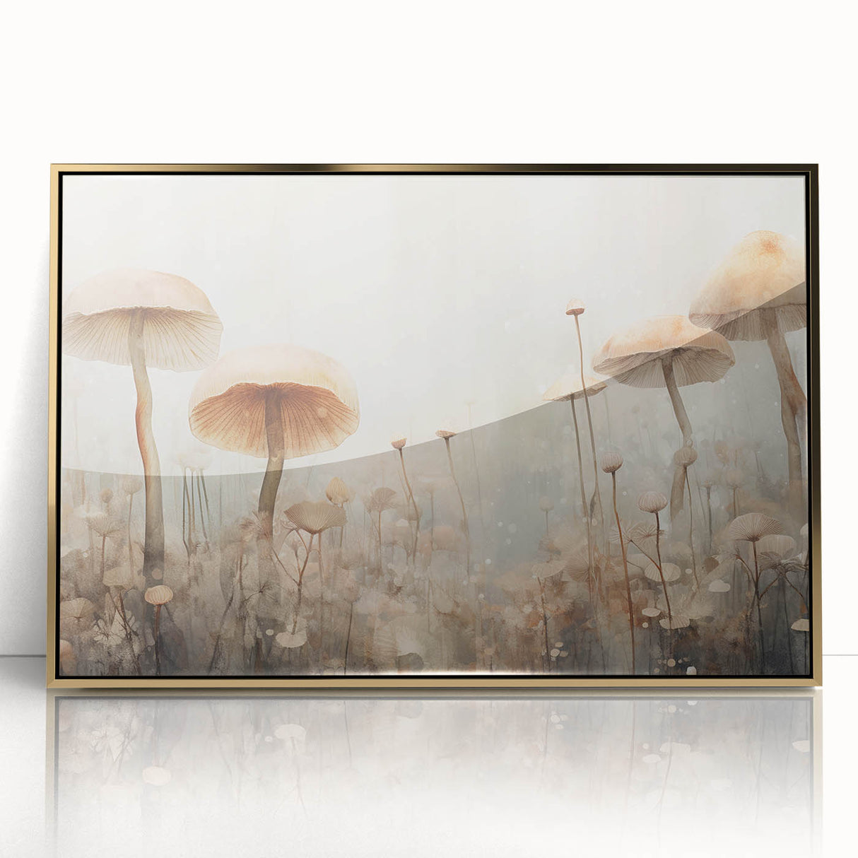 Framed acrylic wall art displaying an abstract floral design in vibrant colors, accented with gold, perfect for modern home decor or office settings.