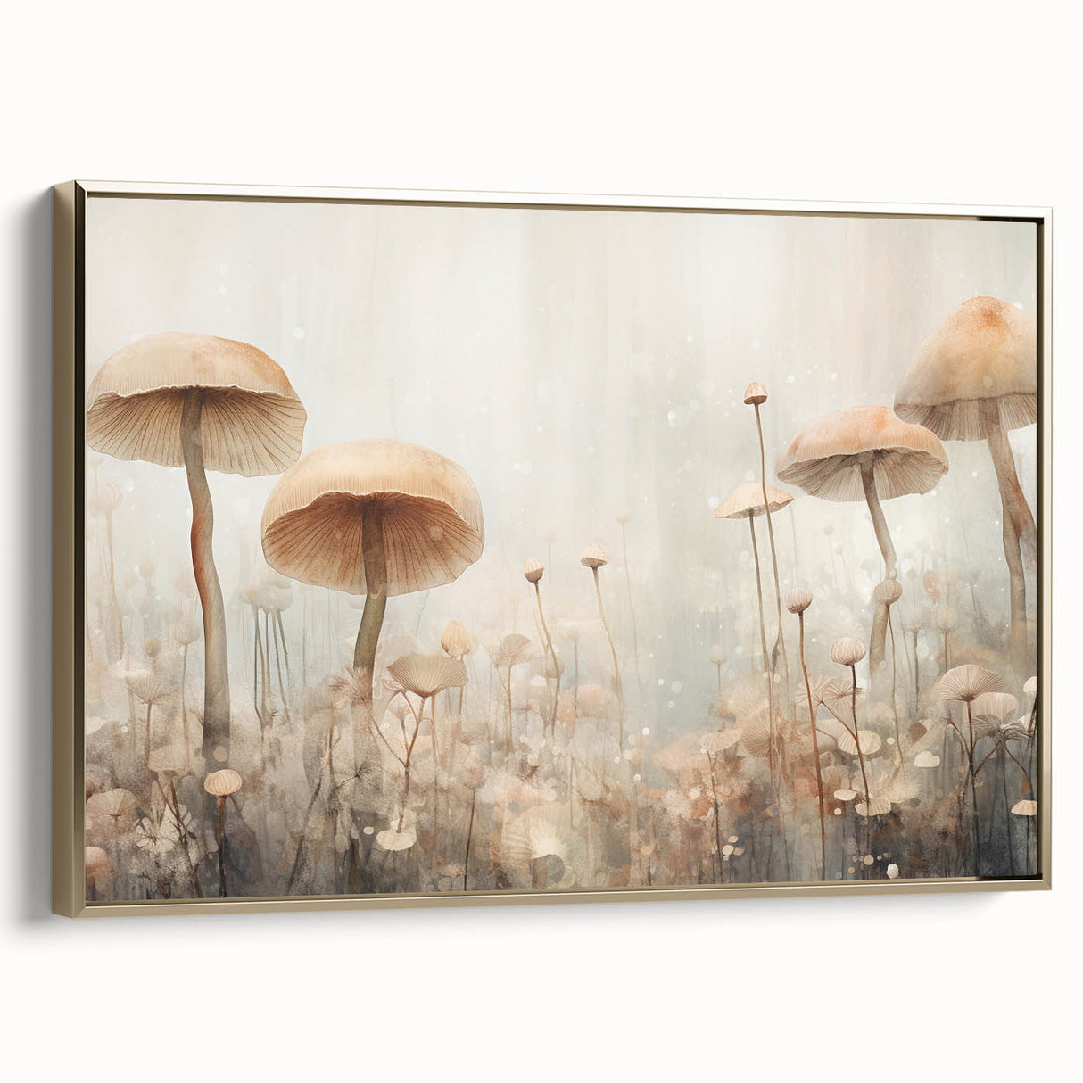 Abstract floral wall art in a gold frame, showcasing vibrant colors and intricate designs, perfect for enhancing modern home decor and adding elegance to any space.