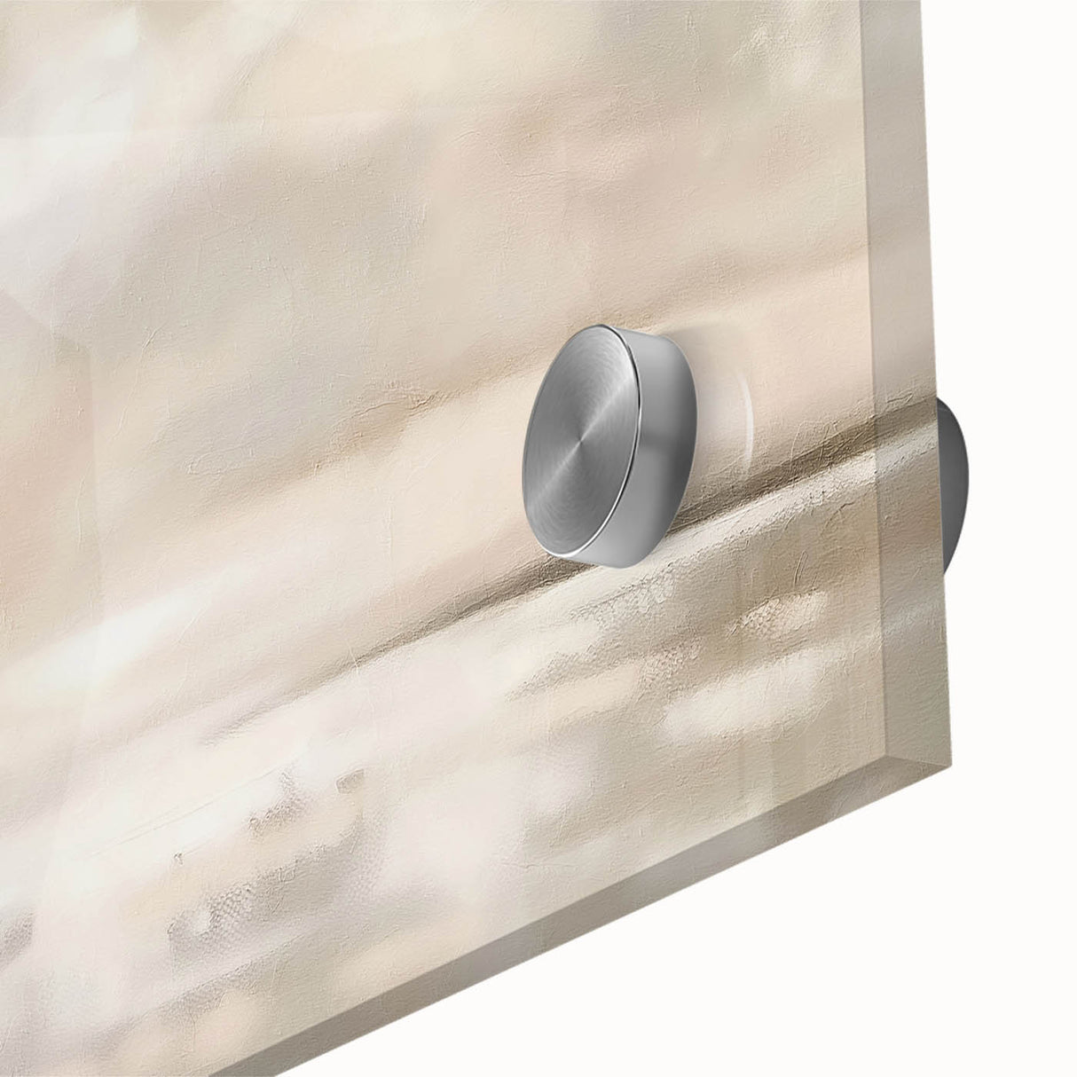 Minimalist Landscape Abstract Art - Soft Beige & Gray Canvas Decor