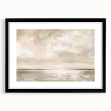 Minimalist Landscape Abstract Art - Soft Beige & Gray Canvas Decor