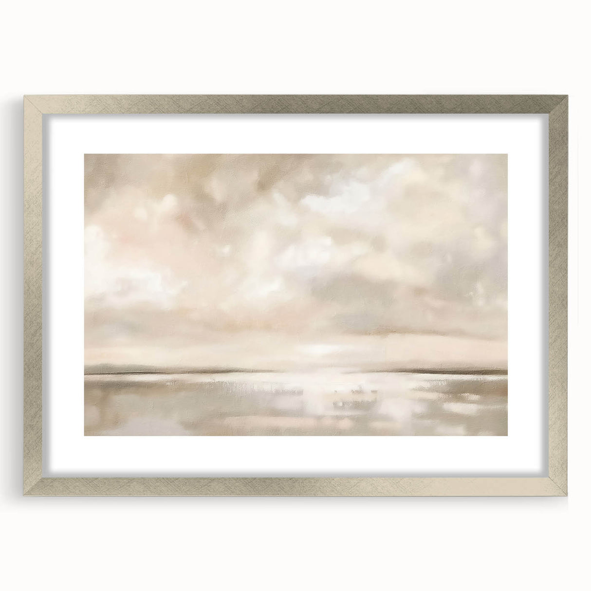 Minimalist Landscape Abstract Art - Soft Beige & Gray Canvas Decor