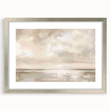 Minimalist Landscape Abstract Art - Soft Beige & Gray Canvas Decor