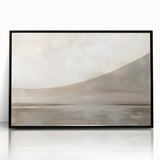 Minimalist Landscape Abstract Art - Soft Beige & Gray Canvas Decor