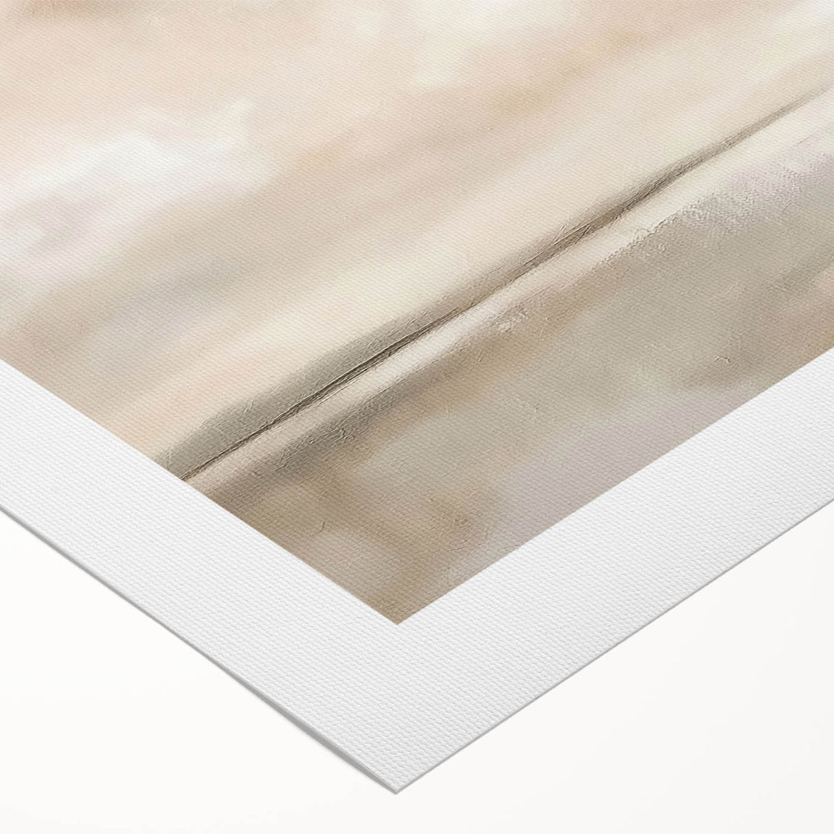 Minimalist Landscape Abstract Art - Soft Beige & Gray Canvas Decor