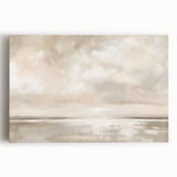 Minimalist Landscape Abstract Art - Soft Beige & Gray Canvas Decor