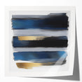 Geometric Abstract Wall Decor – Navy, Black, and Gold Stripes