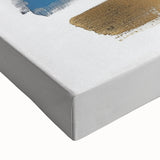 Geometric Abstract Wall Decor – Navy, Black, and Gold Stripes