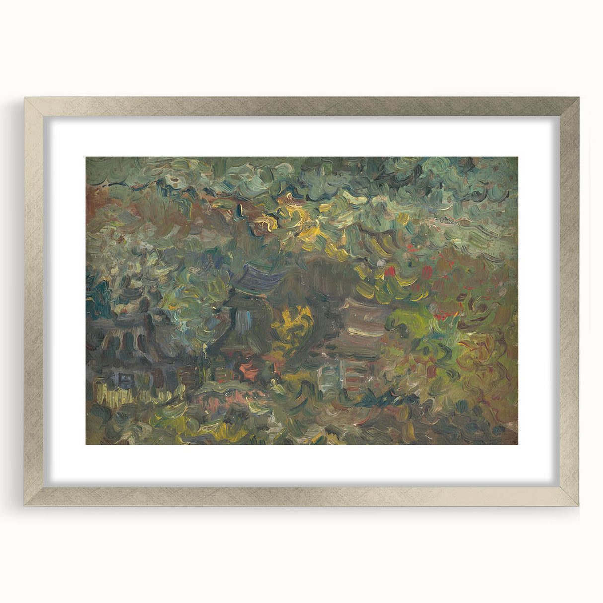 Expressionist Forest Scene - Vibrant Little Houses Wall Art