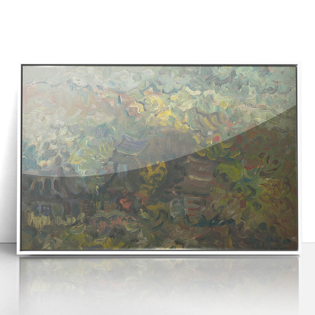 Expressionist Forest Scene - Vibrant Little Houses Wall Art