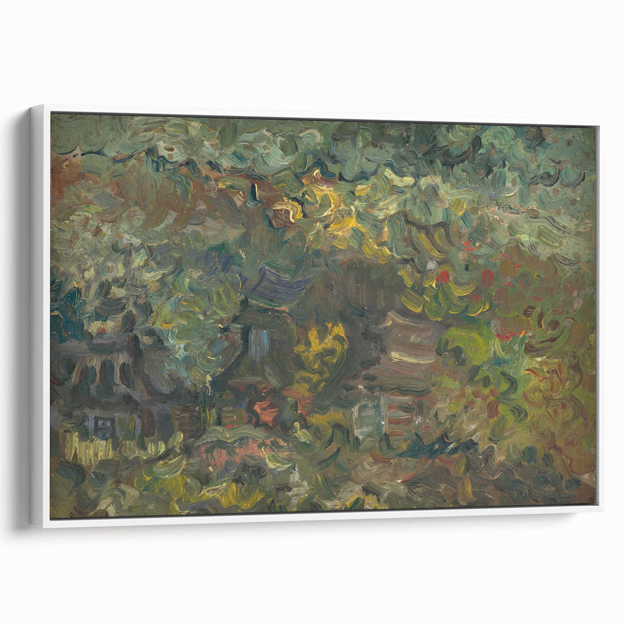 Expressionist Forest Scene - Vibrant Little Houses Wall Art