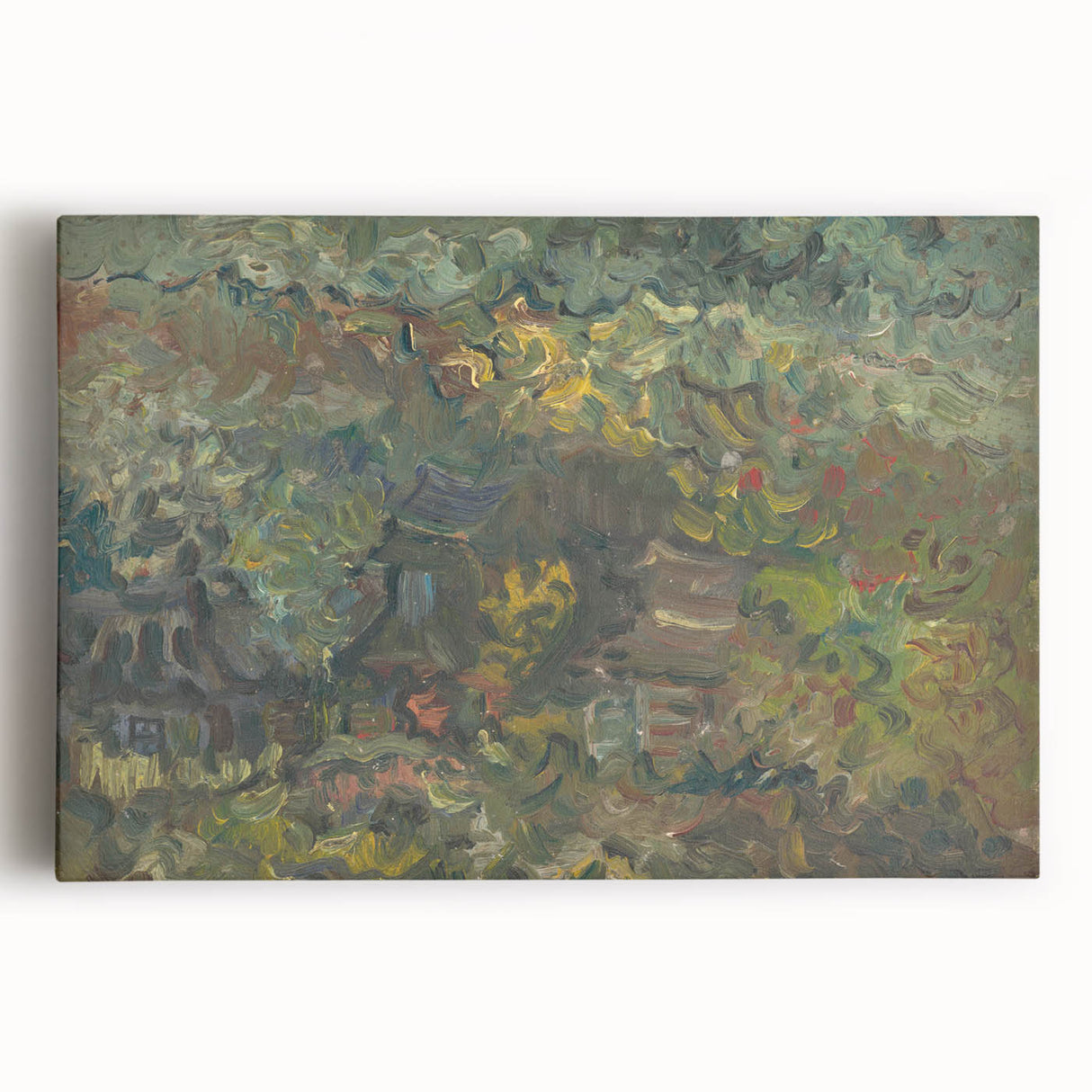 Expressionist Forest Scene - Vibrant Little Houses Wall Art
