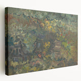 Expressionist Forest Scene - Vibrant Little Houses Wall Art